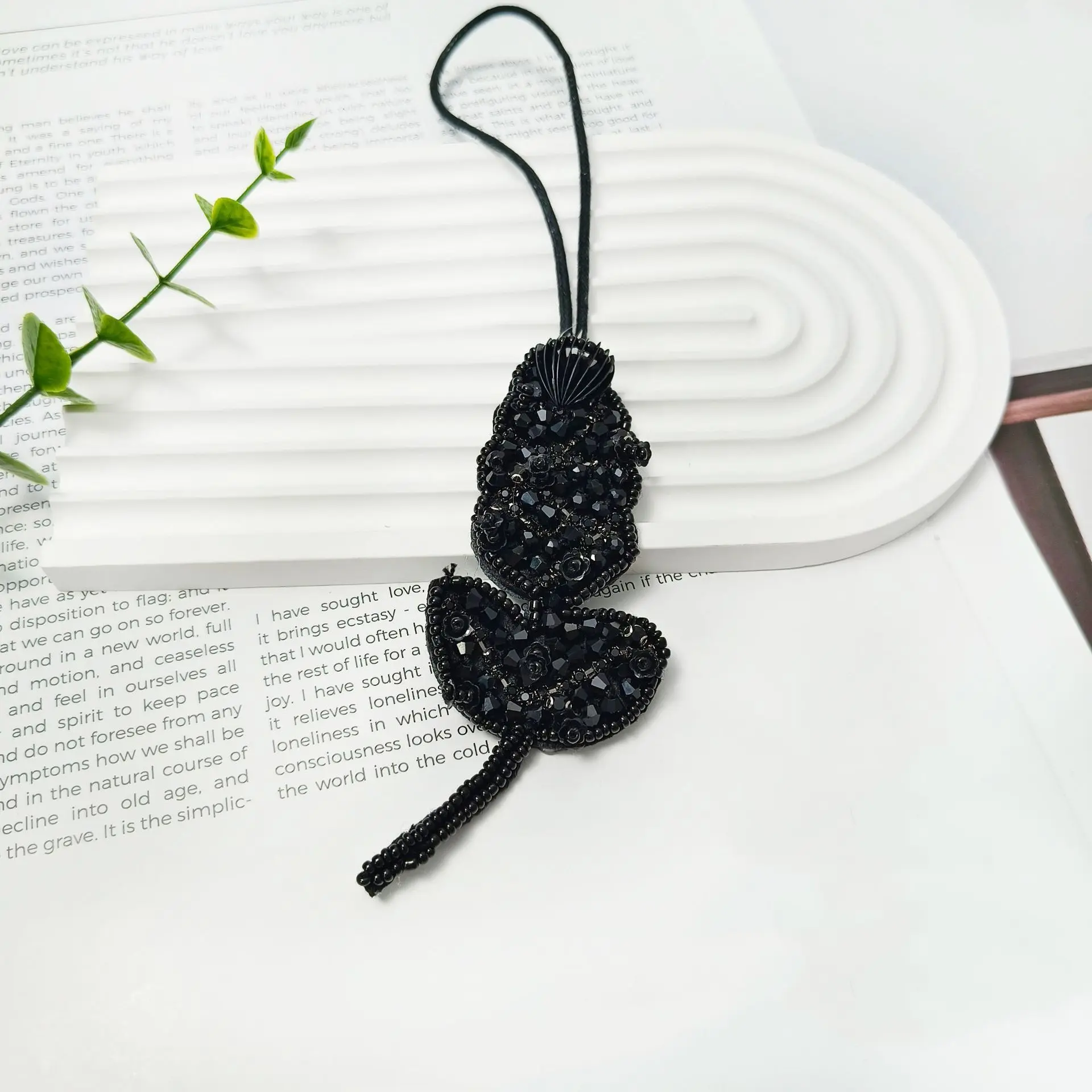 3D Handmade Rhinestone Beaded Starfish Flower Patch Maple Leaf Cloth Sticker Bag Charm Clothing Accessories Crystal Pendant