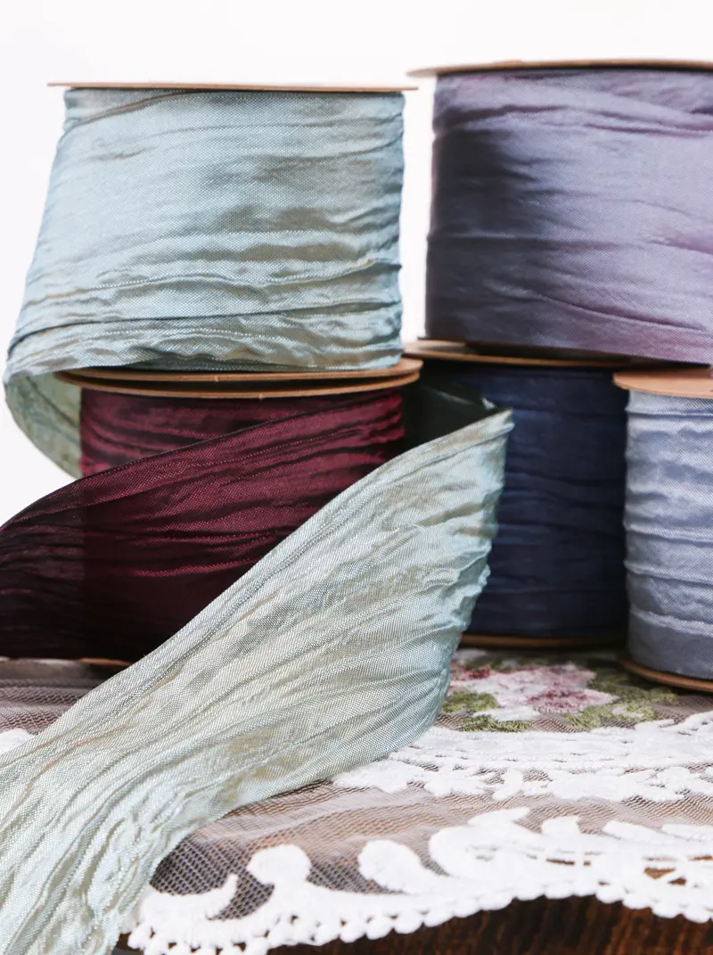 Craft Ribbon 5cm Pleated Ribbon Dreamlike Color Ribbon 10yards/Roll Diy Hair Accessories For Baby Shower Mother'S Day Birthday