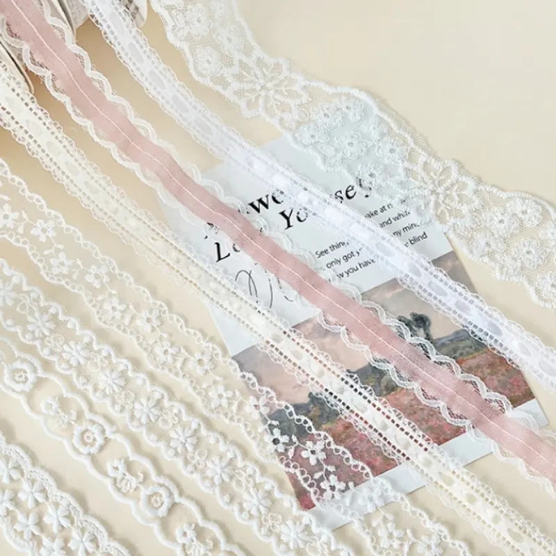 Jacquard Lace Ribbon for Flower Bouquet Gift Packaging Ribbon Handmade DIY Webbing Decoration Lace Sewing Accessories