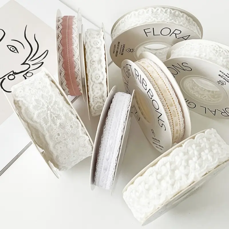 Jacquard Lace Ribbon for Flower Bouquet Gift Packaging Ribbon Handmade DIY Webbing Decoration Lace Sewing Accessories