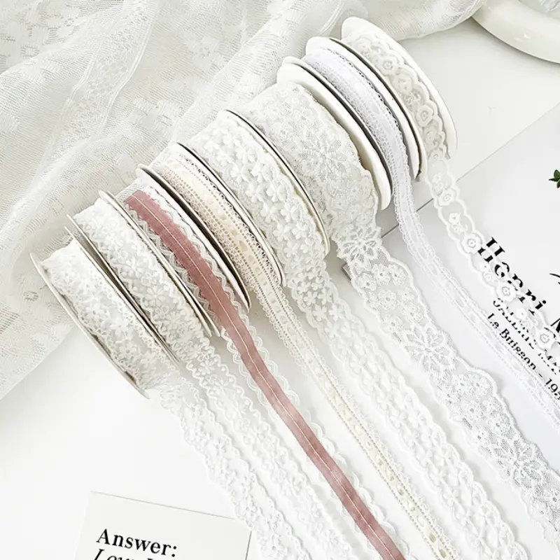 Jacquard Lace Ribbon for Flower Bouquet Gift Packaging Ribbon Handmade DIY Webbing Decoration Lace Sewing Accessories