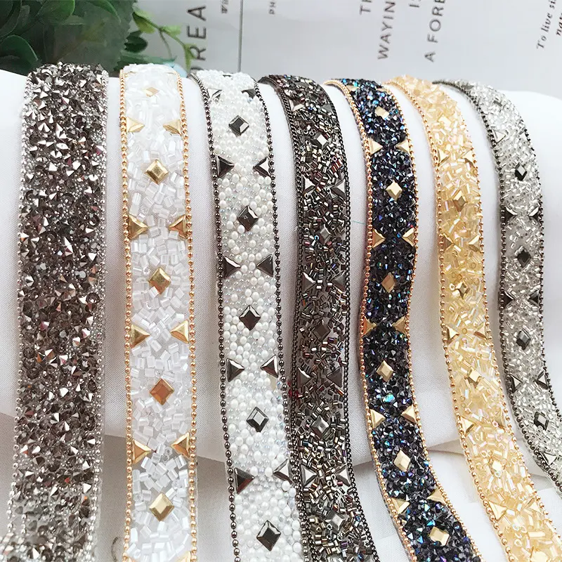 Diamond Belt Gemstone Lace Diamond Belt Back Glue Ironing Diamond Code Chain DIY Clothing Shoes Bag Ironing Hand Sewing