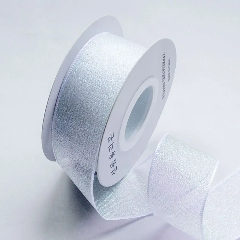 25mm/10 Yards Colourful Reflective Fishtail Yarn Ribbon Fantasy Mesh Ribbon Baby Shower Gift Wrapping Hair Corsages DIY Crafts