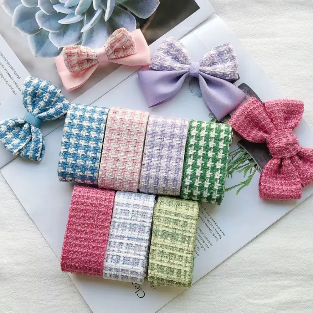 1M/Roll 4CM Color Woolen Fabric With Children's Hair Accessories Handmade Bow For Gift Wrapping Wedding Birthday Party Decor Bow