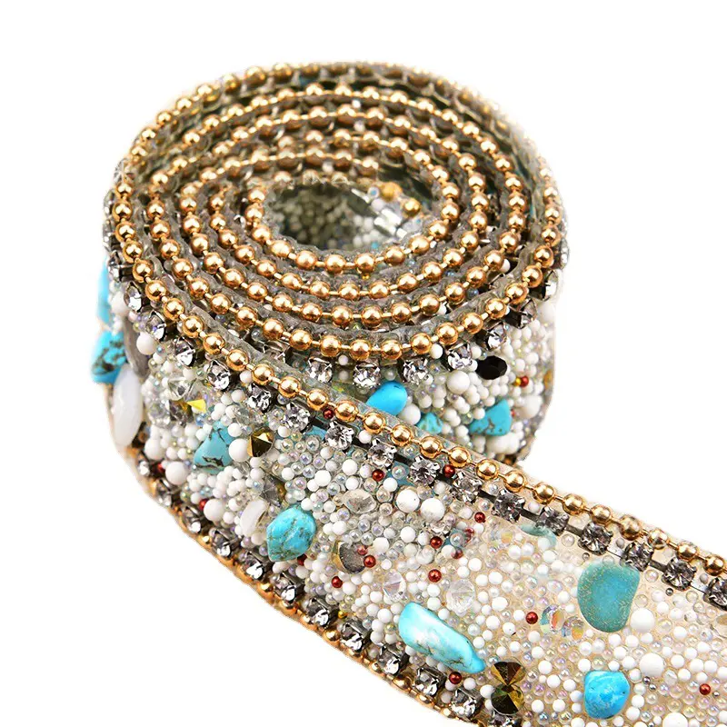 Gemstone Rhinestone Lace Rice Beads Backing Sticker Drilling Mesh Drilling Chip Rhinestone Long Resin Gravel For Home Applique