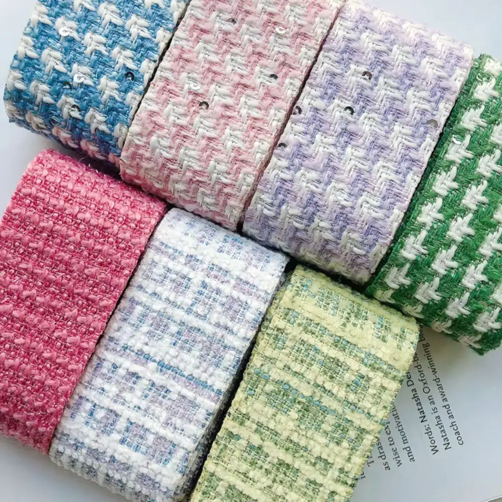 1M/Roll 4CM Color Woolen Fabric With Children's Hair Accessories Handmade Bow For Gift Wrapping Wedding Birthday Party Decor Bow