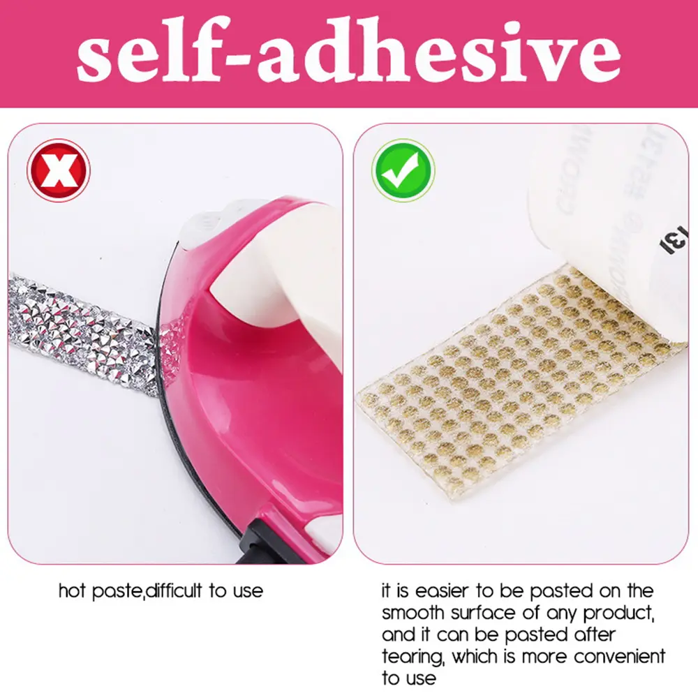 1 Yard Self-Adhesive Crystal Rhinestone Ribbon Diamond Rhinestone Bling Ribbons Roll Banding Belt Wrap for Party Crafts