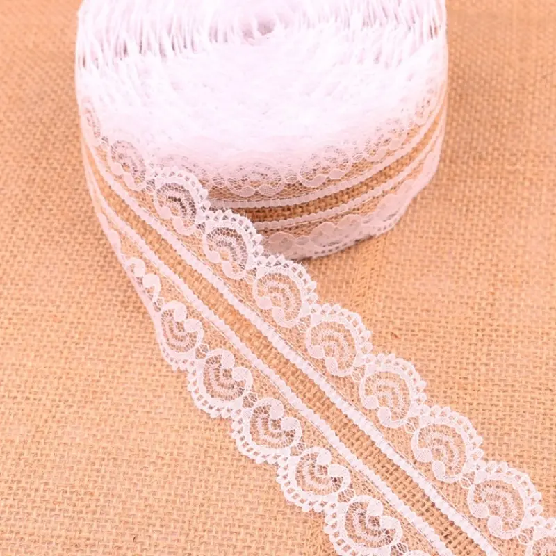 5Meters/Lot 25mm DIY Lace Jute Burlap Hessian Ribbon Rolls with White Lace Vintage Rustic Wedding Christmas Gift Wrapping Decor