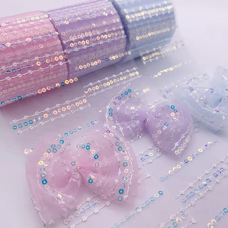 Gift Wrapping Ribbon Embroidered Bowknot Ribbon Hair Bow Supplies 10 Yards Ribbon For Hair Accessories Gift Wrapping Event