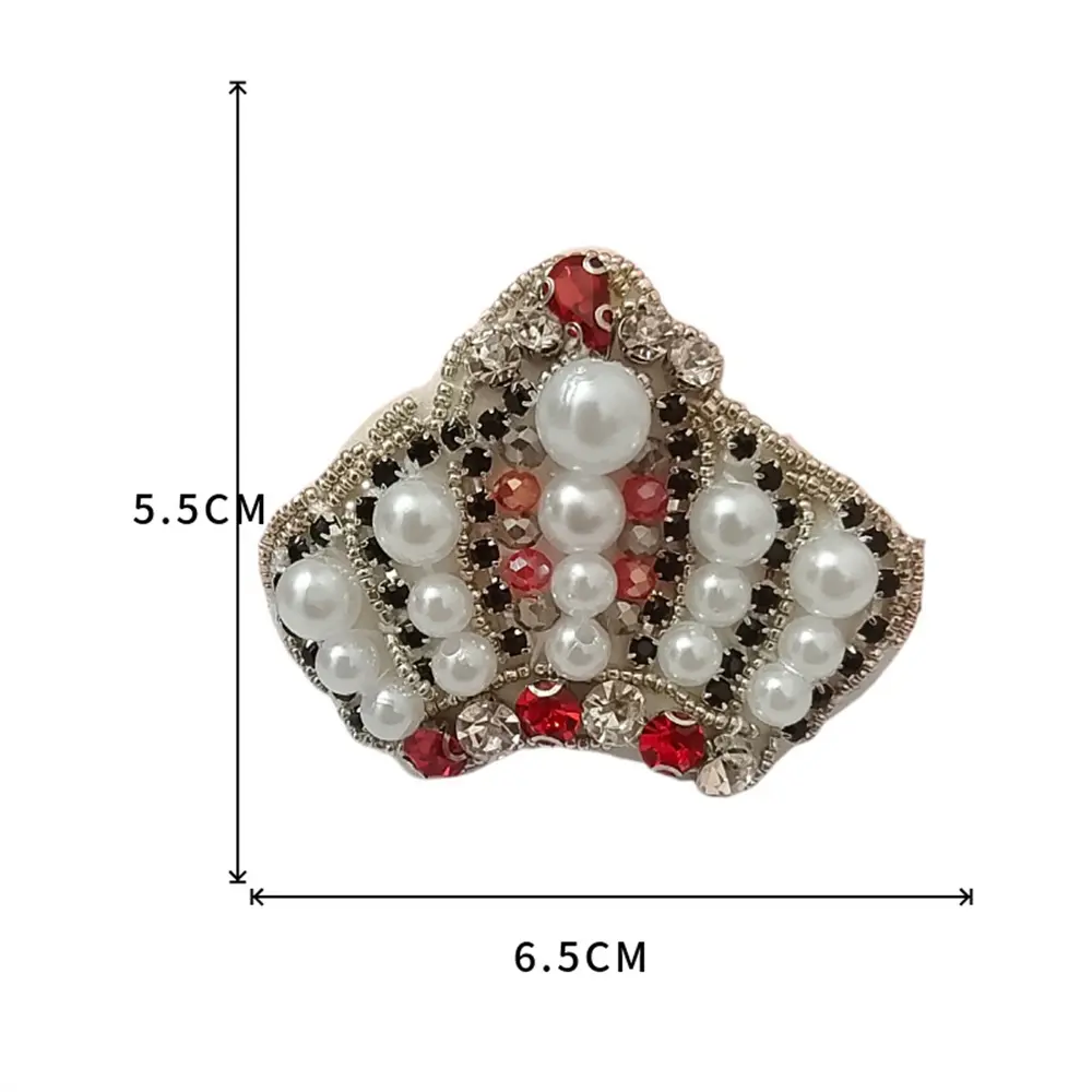 Rhinestone Beaded Crown Patches Handmade Cloth Stickers Fashion Beading Applique Patch Cloth Stickers Bag Shoes Accessories