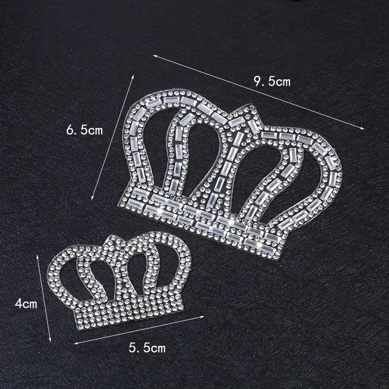 Crown Rhinestone Patch Sticker Glass Hot Drill Hot Picture Patch Cloth Sticker Adhesive Clothing Cap DIY Craft Accessories
