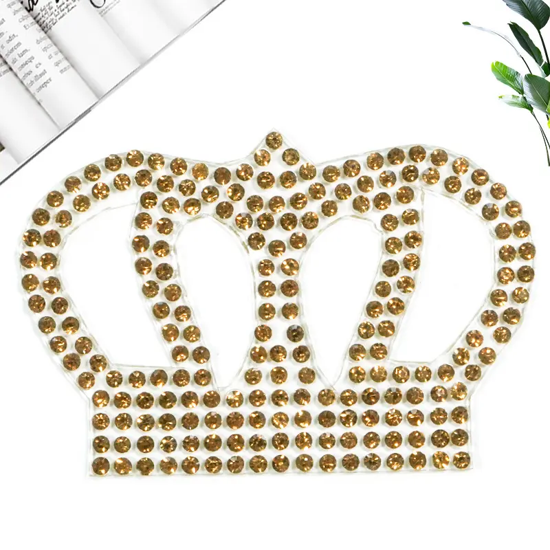 Crown Rhinestone Patch Sticker Glass Hot Drill Hot Picture Patch Cloth Sticker Adhesive Clothing Cap DIY Craft Accessories