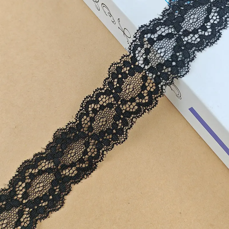3.5cm 5yards Lace Ribbon Fabric Lace Trimmings Embroidered Wedding Gift Wrapping Ribbon Handmade DIY Craft Accessories