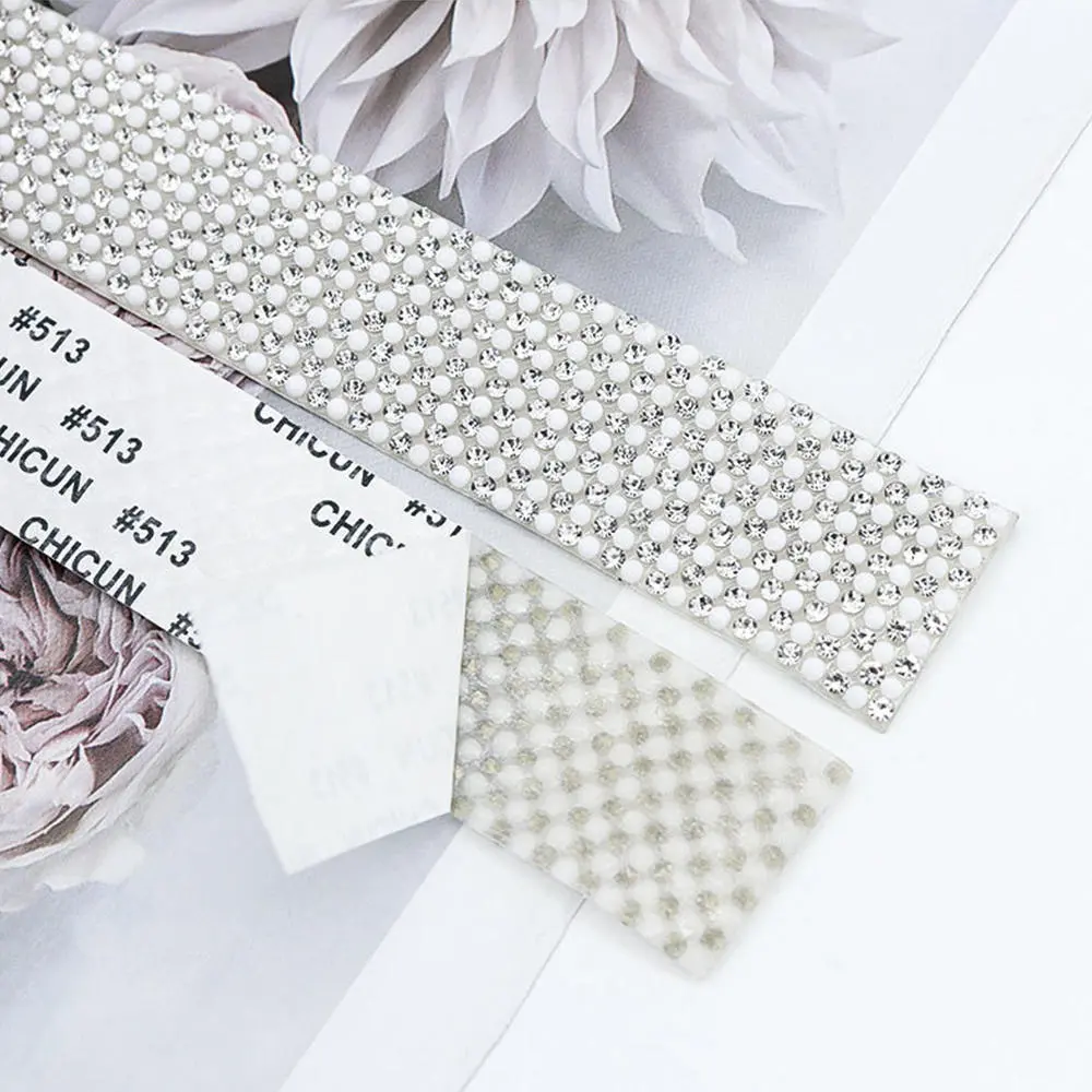 Self Adhesive Crystal Rhinestone Sticker Artificial Pearl Diamond Ribbon DIY Decoration Rhinestones For Arts Crafts Sewing DIY