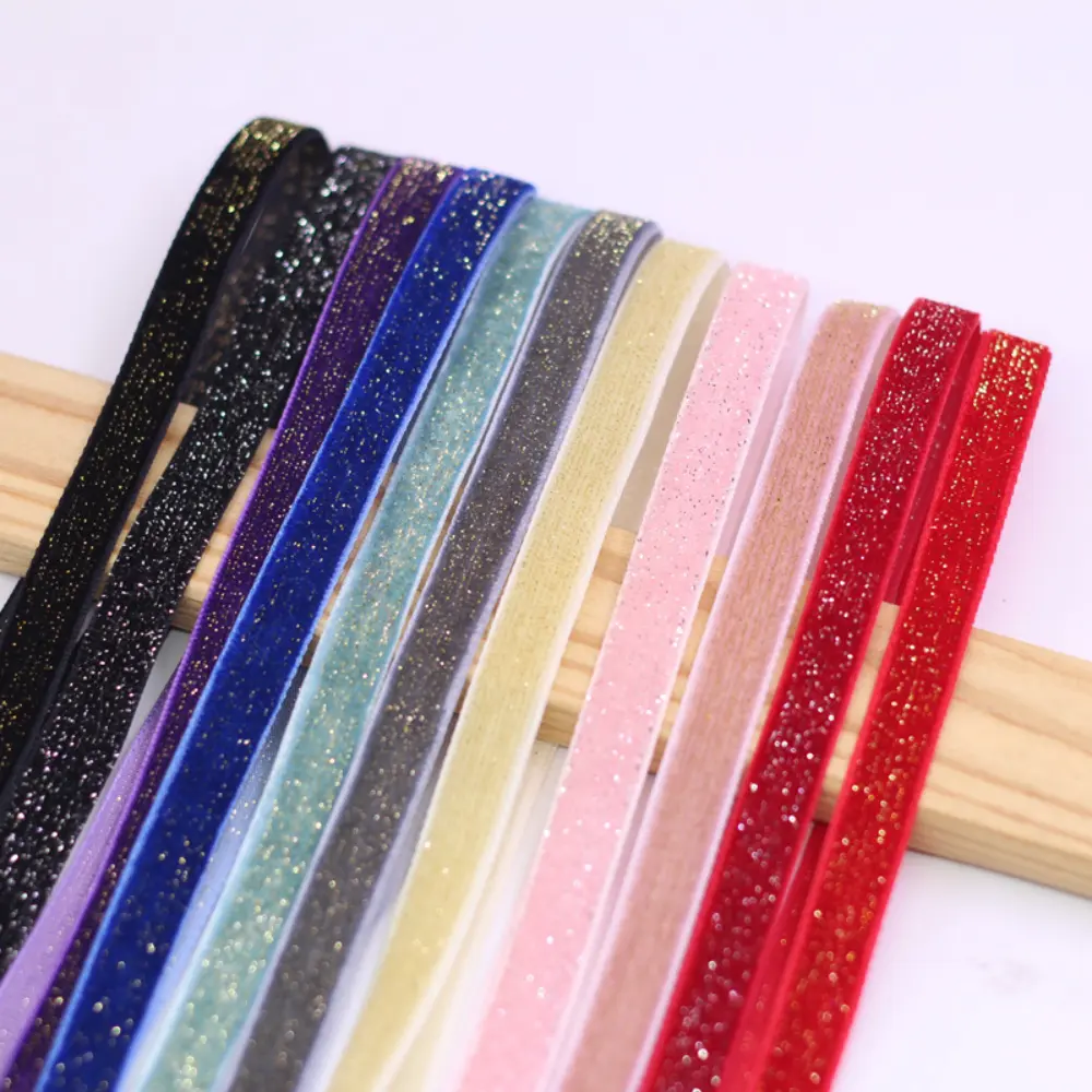1Yards/Roll 1cm Plush Ribbon Roll DIY Bow Hair Clip Material Package Handmade Hair Accessories Gift Wrapping Wedding Party Decor