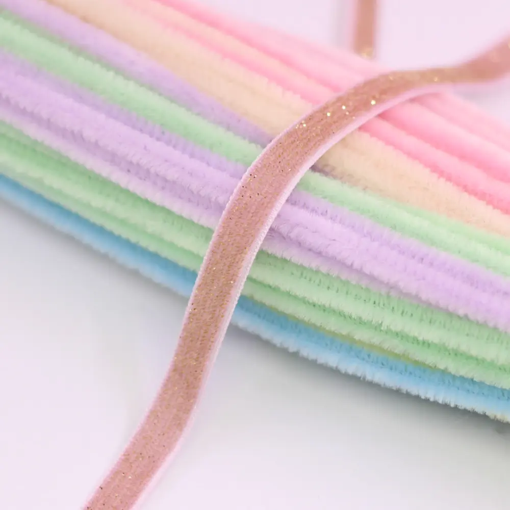 1Yards/Roll 1cm Plush Ribbon Roll DIY Bow Hair Clip Material Package Handmade Hair Accessories Gift Wrapping Wedding Party Decor
