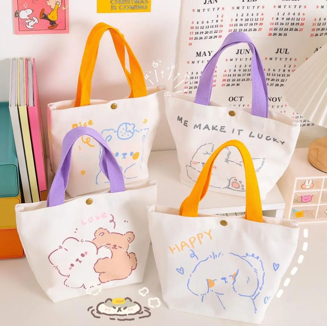 Canvas Bags Cute Cartoon Women's Blank Souvenirs, Environmental Protection, Student Advertising Gifts, Hand-held Shopping Bags