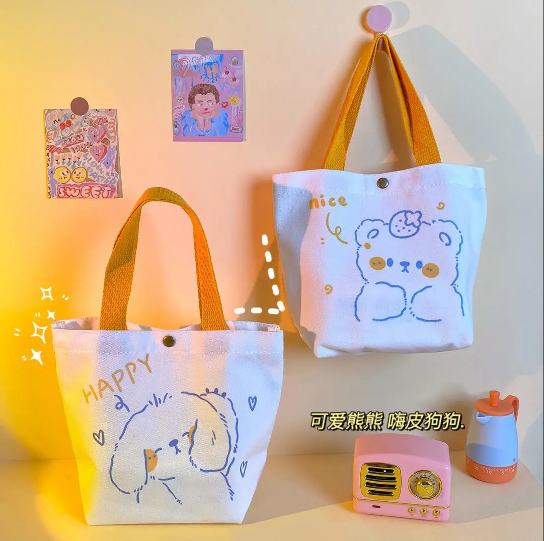 Canvas Bags Cute Cartoon Women's Blank Souvenirs, Environmental Protection, Student Advertising Gifts, Hand-held Shopping Bags