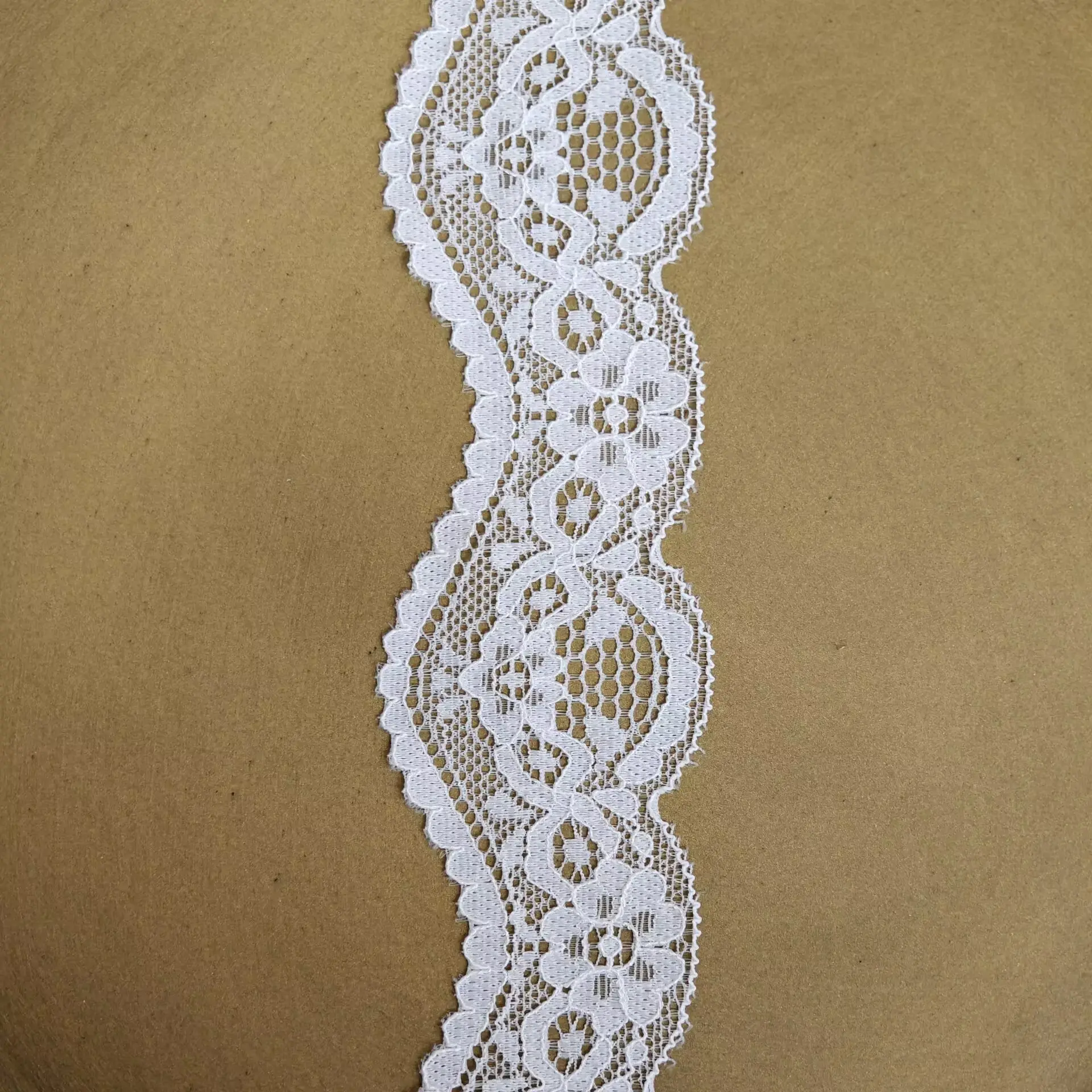 5 Yards White Lace Ribbon Soluble Embroidery Lace  Elastic Ribbon Trim Fabric For Sewing Apparel Accessories Handmade DIY Crafts