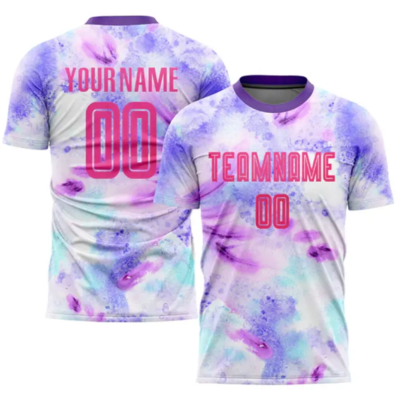 Tie-dye Print Custom Football Jersey Men Clothing Personality Team Name Y2k Tee Top Summer Fashion Hip Hop Street Children Tees