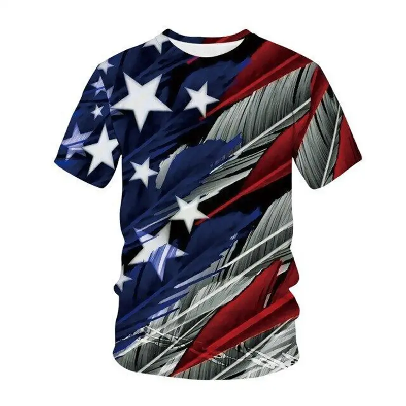 National Flag 3d Printed Design T-shirt For Men USA UK Pattern Short Sleeve Tee Shirts Street Harajuku O-neck Oversized Tees Top