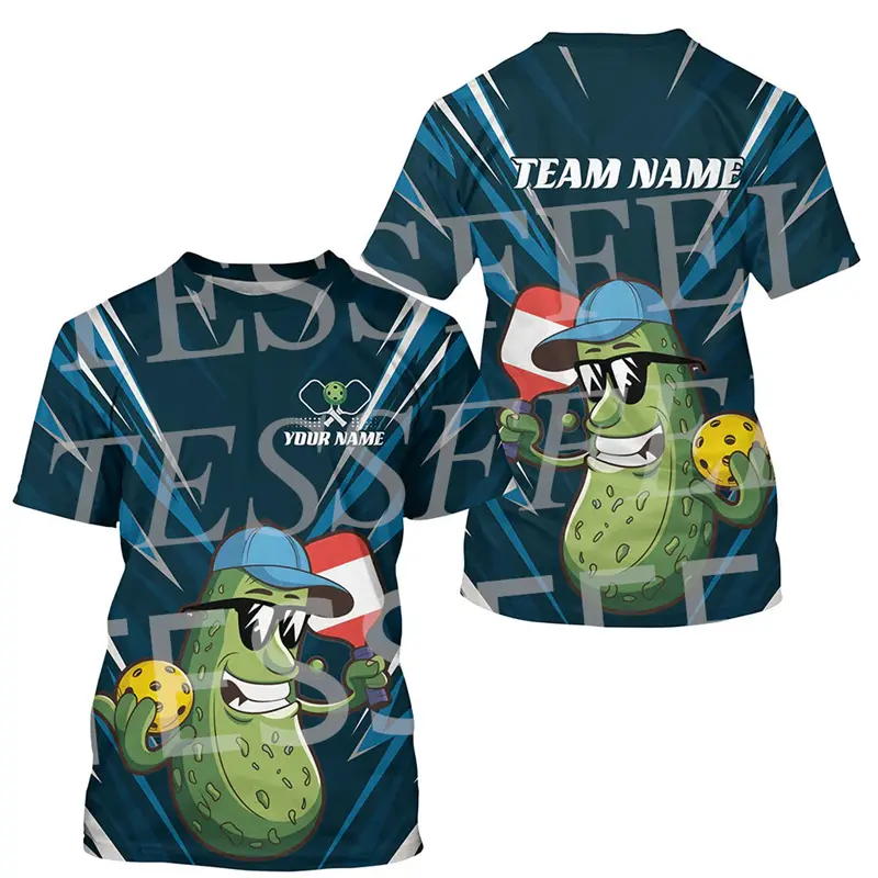 2025 Fashion New Pickleball Sport T-shirt Unisex Custom Name Personality Jersey Breathable T Shirts Pickled Funny Print Men Tee