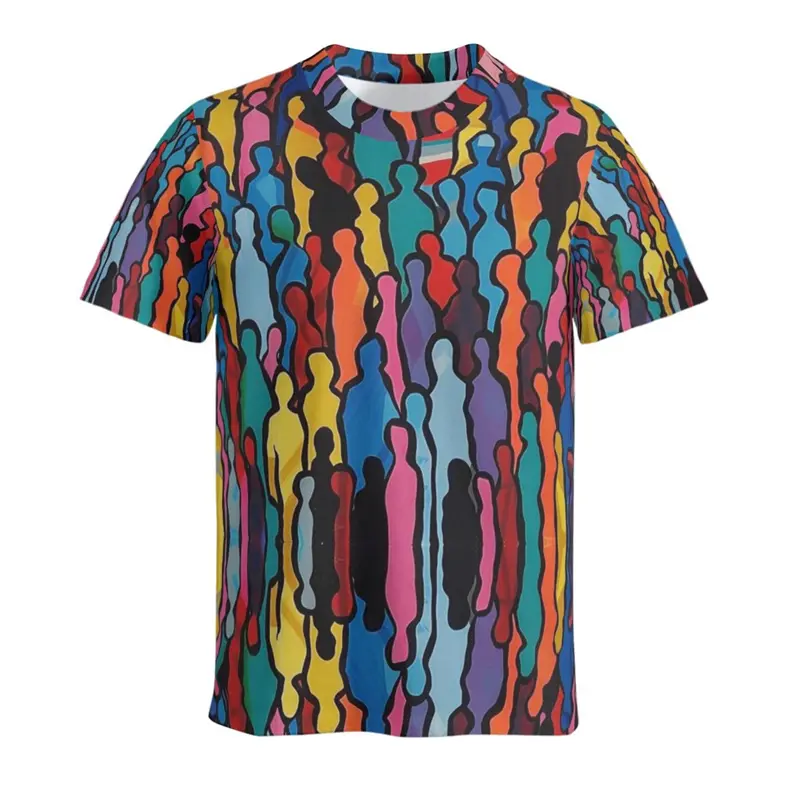 Hip Hop Graffiti Street Men's T Shirt 3D Print Cool Graphic Crew Neck Short Sleeve T Shirts Personality Fashion Cool Tee Top