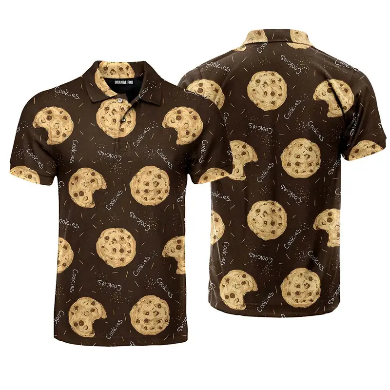 Summer Funny Ice Cream Colorful Polo Shirts Unisex Fun Cookie Donut 3D Print Colors Graphic Streetwear Y2k Short Sleeve Shirt