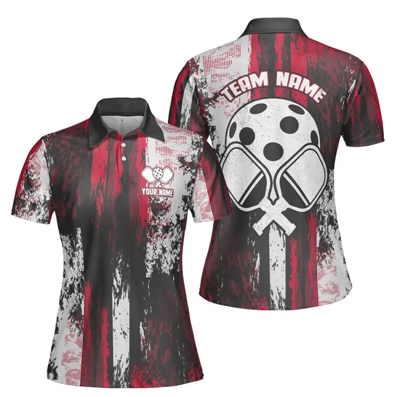 Summer Outdoor Sport Pickleball Graphic Polo Shirts Men Women Custom Add Your Name Lapel T-shirt 3D Print Fashion Personality