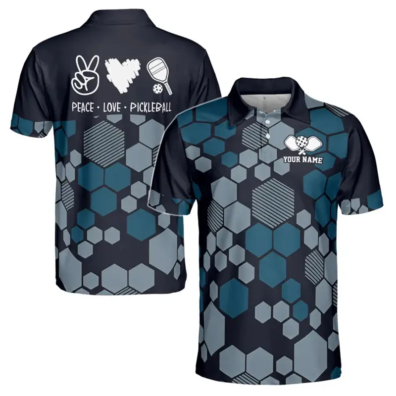 Summer Outdoor Sport Pickleball Graphic Polo Shirts Men Women Custom Add Your Name Lapel T-shirt 3D Print Fashion Personality