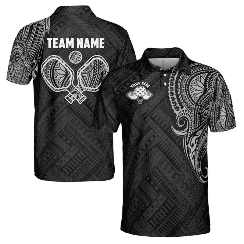 Summer Outdoor Sport Pickleball Graphic Polo Shirts Men Women Custom Add Your Name Lapel T-shirt 3D Print Fashion Personality