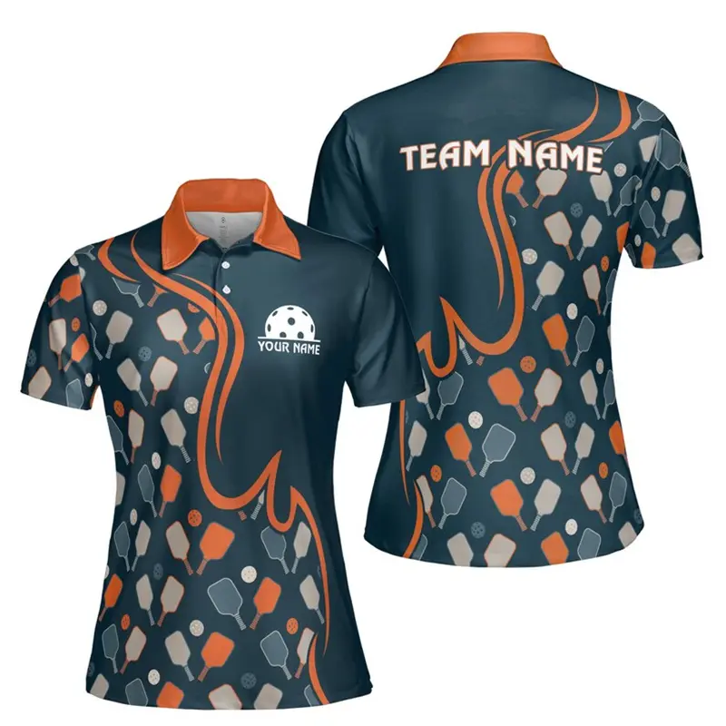 Summer Outdoor Sport Pickleball Graphic Polo Shirts Men Women Custom Add Your Name Lapel T-shirt 3D Print Fashion Personality