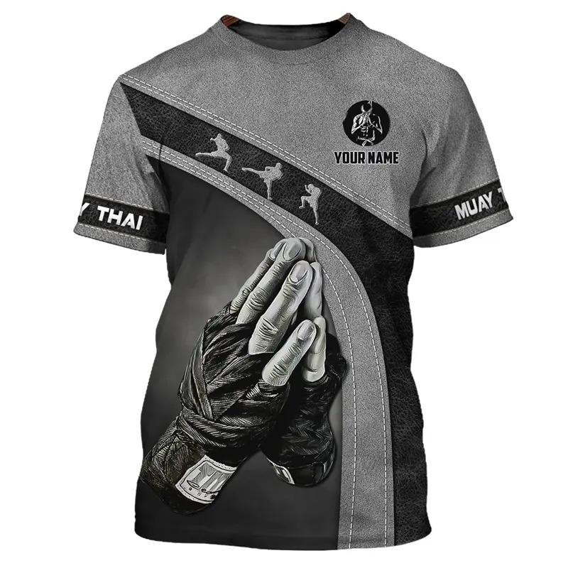 Boxing Fitness Sport T-shirt Men's Clothing Customized 3D Printed Crewneck T Shirts Daily Street Running Fashion Tee Top 2025