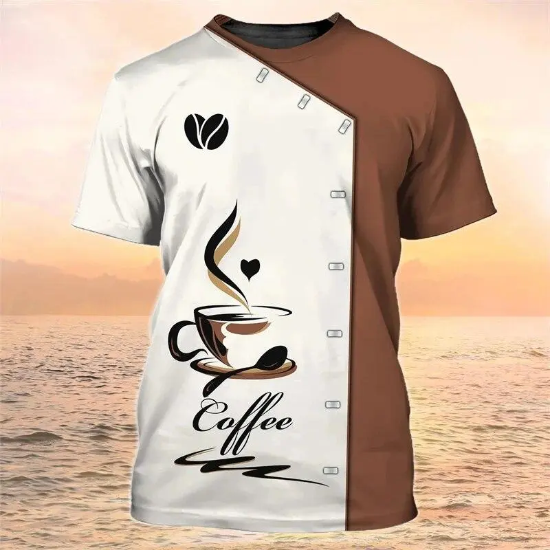 Barista Work Cosplay T-shirt Clothes Men Women O-neck Short Sleeves T Shirts 3D Print Coffee Funny Fashion 2024 Oversized Tees