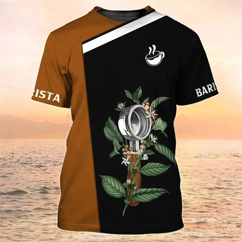 Barista Work Cosplay T-shirt Clothes Men Women O-neck Short Sleeves T Shirts 3D Print Coffee Funny Fashion 2024 Oversized Tees