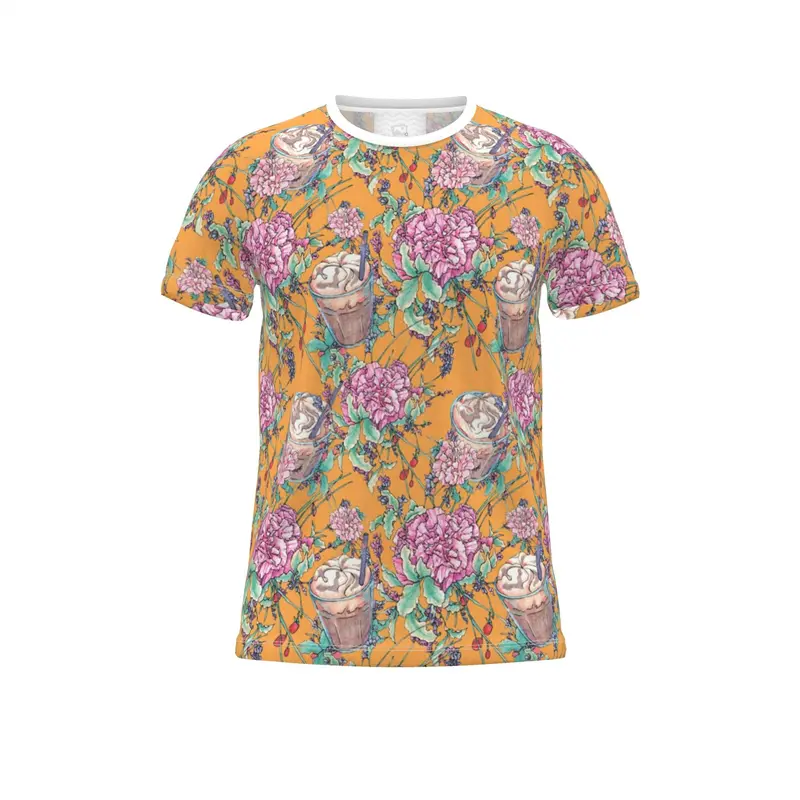 Mens T-shirt Clothing 3D Print Unique Geometry Round Neck T Shirts Colorful Flowers Butterflies Casual Fashion Comfortable Tees