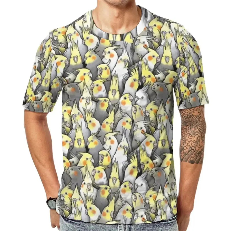 Birds 3D Printing T-shirt Funny Pattern Design Casual T Shirts For Men's Kids Round Neck Short Sleeves Streetwear Clothes Tees