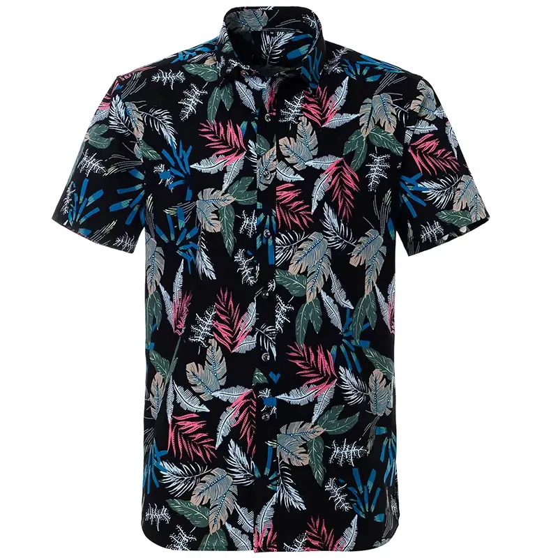 Rose Pattern Shirt Men's Clothes 3d Printed Colorful Flower Leaves Shirts Tops Streetwear Casual Summer Hawaii Lapel Blouse