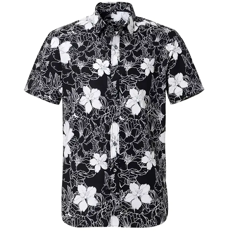 Rose Pattern Shirt Men's Clothes 3d Printed Colorful Flower Leaves Shirts Tops Streetwear Casual Summer Hawaii Lapel Blouse