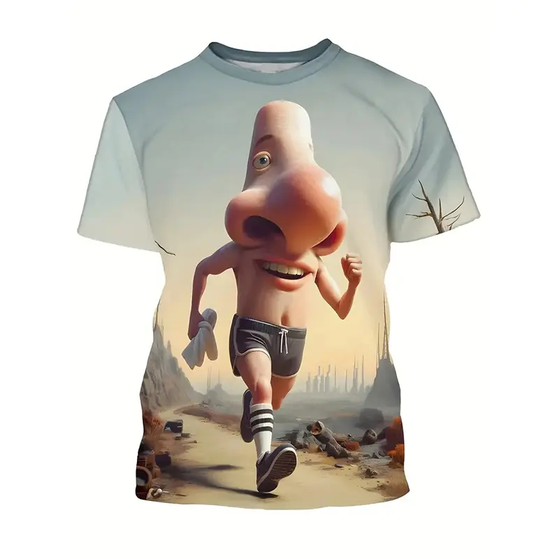 Cute Rabbit Children T-shirt Funny Animal Print Short Sleeve T-shirts Men Casual Street Summer Clothes Oversized Fashion Tee Top