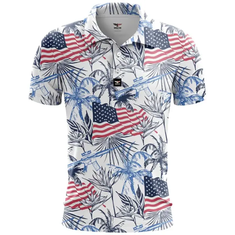 Tank Gun 3d Printed Polo Shirt For Men Funny Design Lapel Button T-shirt Vacation Casual Summer Clothes Animal Short Sleeve Tees