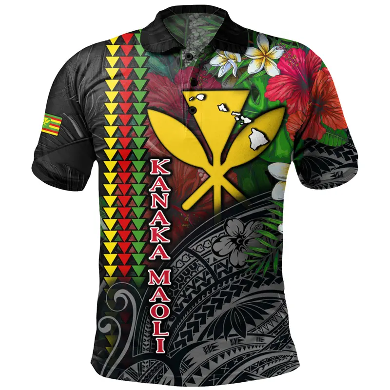 Fashion Hawaiian Tiki Polo Shirt Men's Clothing Vacation Travel Short Sleeve Shirts 3D Print Unique Pattern 2025 Trend Tee Top