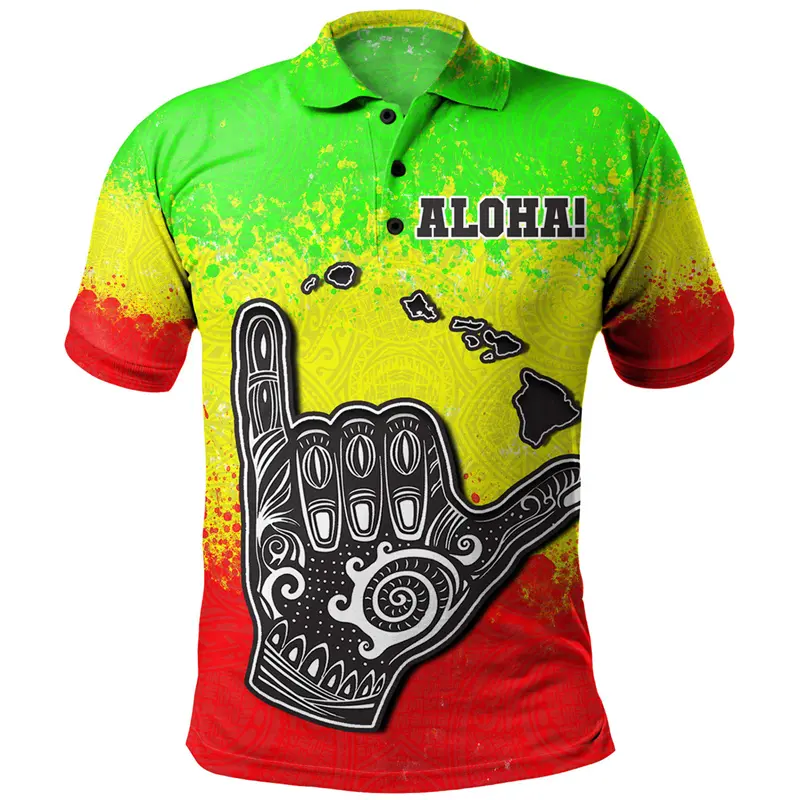 Fashion Hawaiian Tiki Polo Shirt Men's Clothing Vacation Travel Short Sleeve Shirts 3D Print Unique Pattern 2025 Trend Tee Top