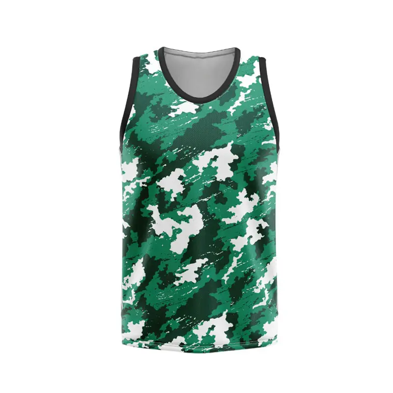 Fashion Summer Sport Print Basketball Vest For Men O Neck Sleeveless Camo Stripe Tank Top Summer New Graffiti Block Tee Vests