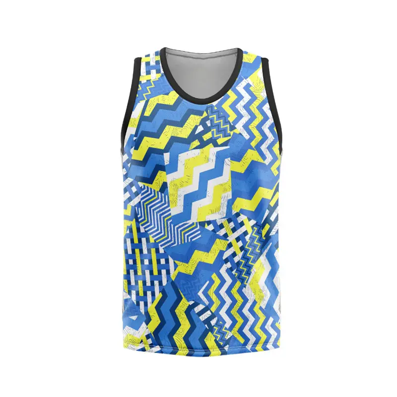 Fashion Summer Sport Print Basketball Vest For Men O Neck Sleeveless Camo Stripe Tank Top Summer New Graffiti Block Tee Vests
