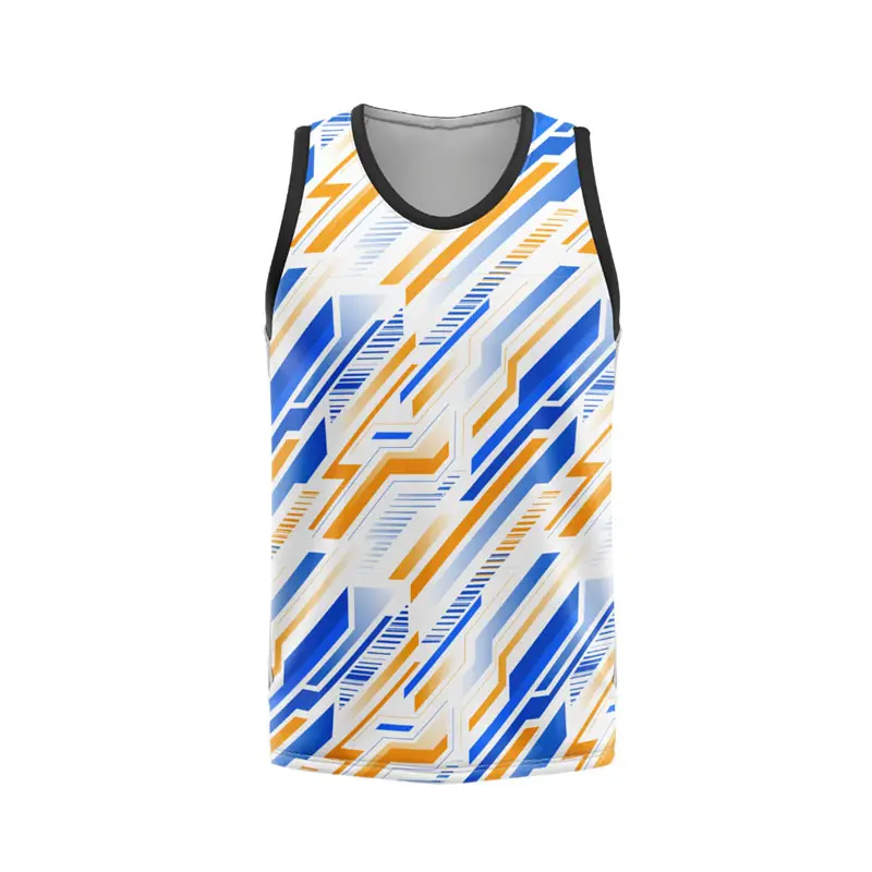 Fashion Summer Sport Print Basketball Vest For Men O Neck Sleeveless Camo Stripe Tank Top Summer New Graffiti Block Tee Vests