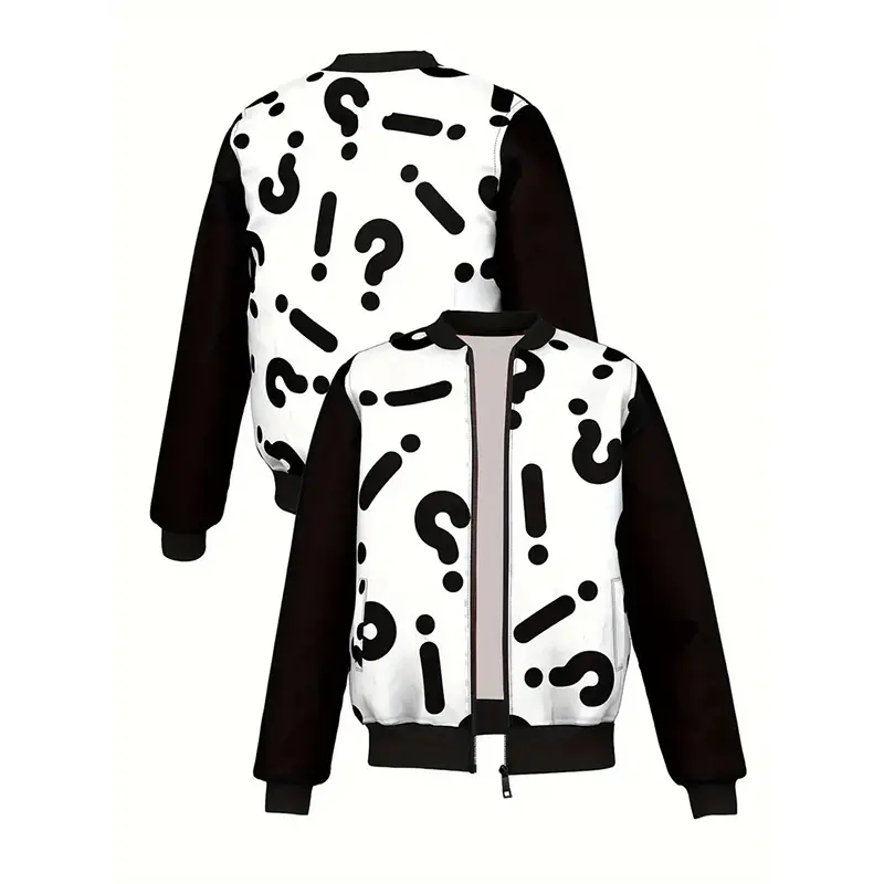 Personality 3D Print Men's Jacket Harajuku Streetwear Stand Collar Long Sleeve Jackets Eyes Stars Hip Hop Graphic Autumn Coat