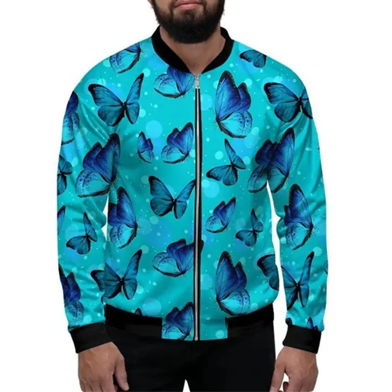 Various Animals 3D Printing Jacket Men's Clothing Casual Street Long Sleeve Zipper Jackets Funny Cute Panda Whale Graphic Coat