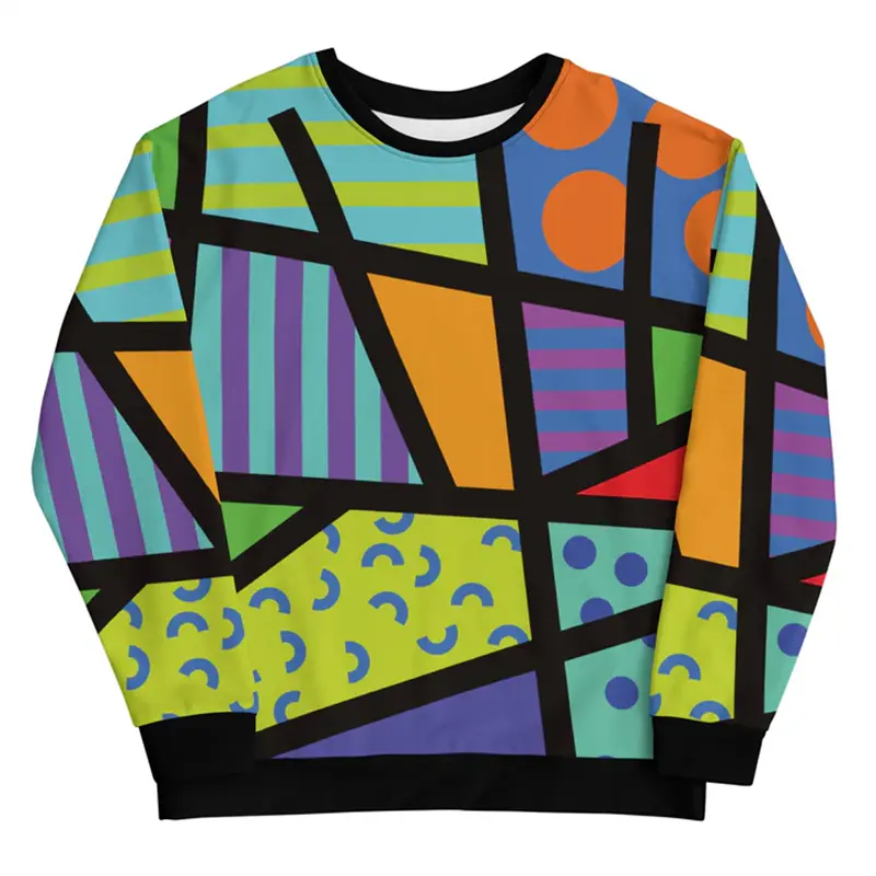 Square Line Graphics Sweatshirt For Men Casual Sport Personality Pullover Sweatshirts Spring Fashion Men's Long Sleeve Hoodie