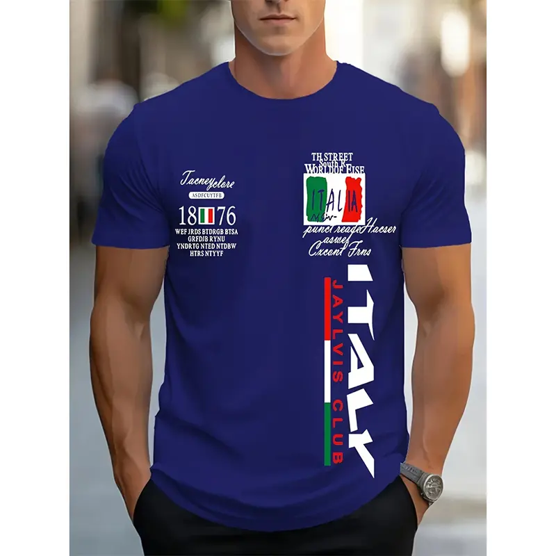 Vintage Italy Flag Men Street T-shirt 3D Print Graffiti Y2k Short Sleeve T Shirts Summer Fashion Children Football Sports Tees